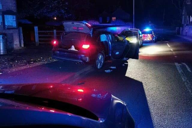 Usman Kiani, 19, was chased by five police forces as well as armed officers and the regional police helicopter before he smashed into a wall at a house in Theddingworth following the late-night drama.