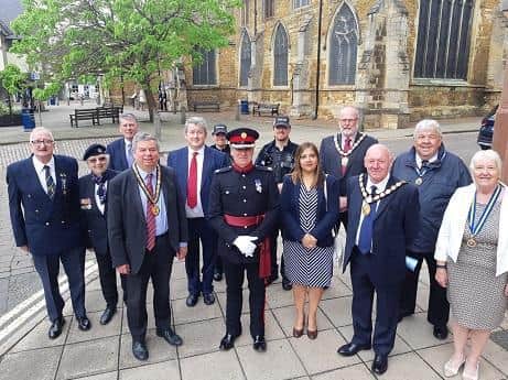 A flag-raising ceremony went ahead in Market Harborough yesterday (Monday) to signal the start of Armed Forces Week.