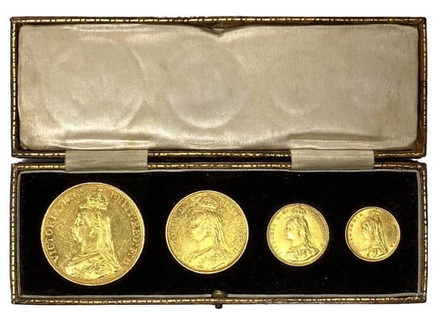 A Victorian coin set.