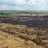 At least 16 firefighters fought the flames which spread across over seven acres of stubble by Desborough Road between Desborough and Braybrooke.