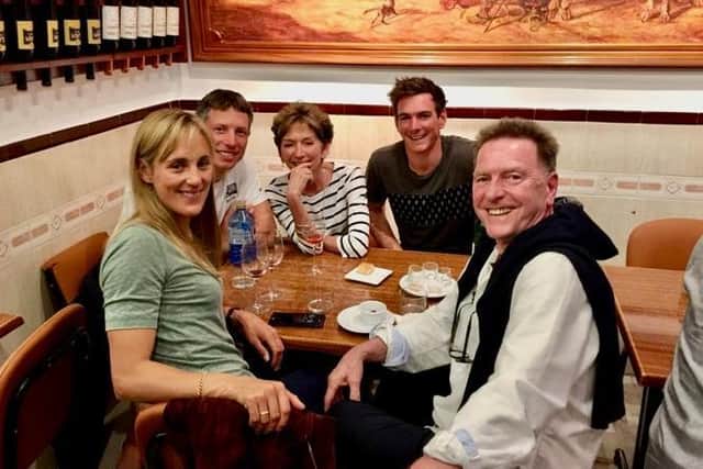 Dylan with his mum and dad, Jane and Graham, and his fiance Charlotte Dobson.