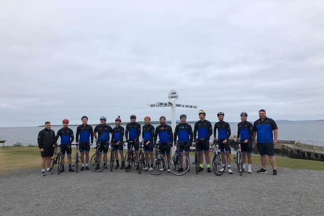 The cyclists getting set for their 1,000-mile challenge.