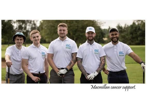 Harry Wootton-Cook, Jake Houlichan, Liam King, Joseph Davies and Macauley Sharpe have raised over £1,300 for a top cancer charity after conquering a tough 72-hole golfing marathon in Kibworth. Photo by Andrew Cooper.