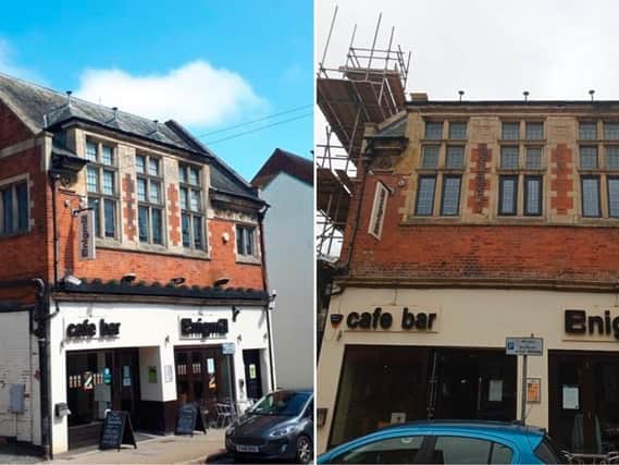 A row has blown up after the iconic Victorian windows of the former Enigma nightclub in Market Harborough have been removed as the historic building is turned into new flats.