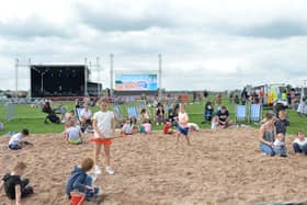 Youngsters enjoying the Beach Festival at the Harborough Showground during the bank holiday.