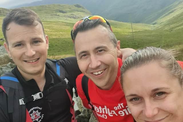 On-call firefighters Mel Barker and Ian Jarvis and full-time firefighter Stuart Tomlin have raised over £1,500 after their fantastic feat of strength and endurance.