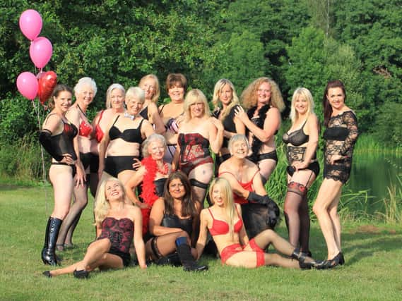 16 of the 22 brave women from Sibbertoft who are creating a “tastefully nude” 2022 calendar to boost two health charities. Photo by Claire Hart of Brook Meadow.