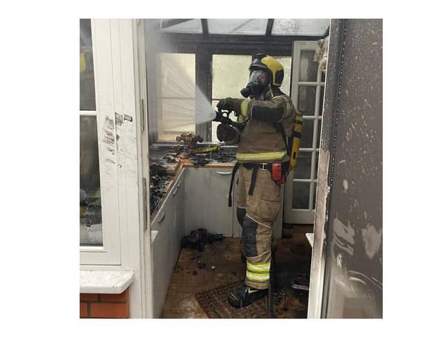 The firefighters raced to the blaze in the conservatory of a house in nearby Green Lane within minutes before quickly putting out the flames.
