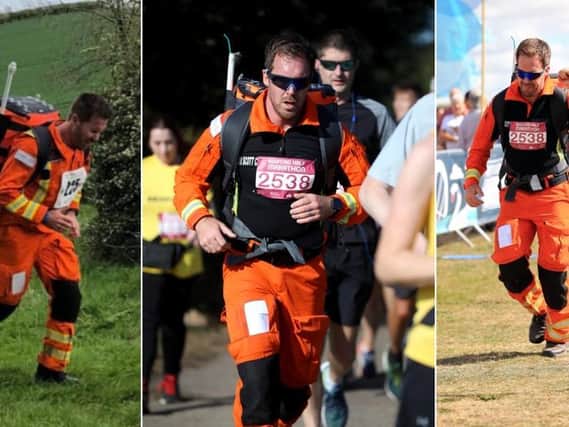 Air ambulance doctor Scott Castell will be running the London Marathon in his flight suit as part of a mission to run 169 kilometres.