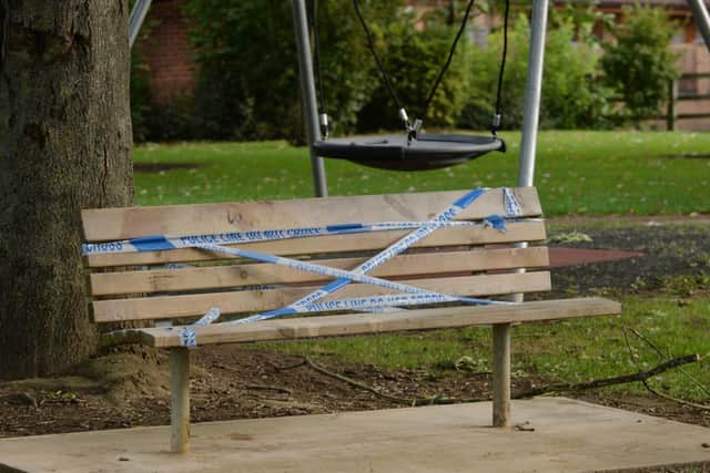 Scene of the stabbing at Edward Road park in Fleckney.
PICTURE: ANDREW CARPENTER