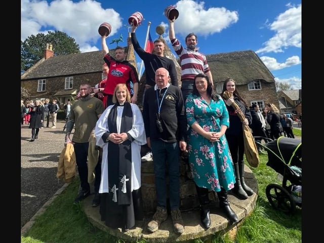 Hallaton celebrates its win.