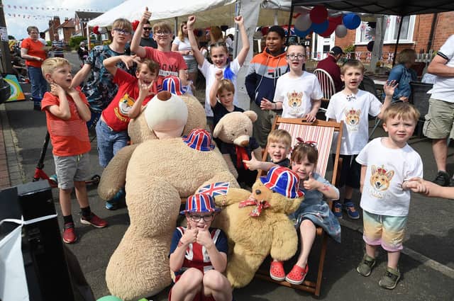 Fun during the Platinum Jubilee celebrations on Clarke Street in Market Harborough.
