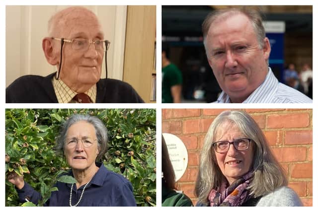 Denis Kenyon (left), Liam Johnston (top right, picture by Railway Mission), Rosalind Willatts (bottom left) and Linda Marshall (bottom right).