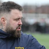 Harborough Town boss Mitch Austin was not happy with his team's performance in the draw with Corby (Picture: Phil Passingham)