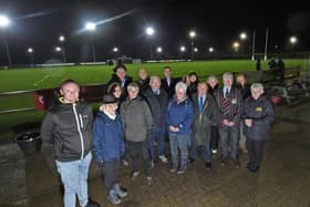 Charity and council representatives celebrated the switch on with Market Harborough Rugby Club member Mike Fletcher.