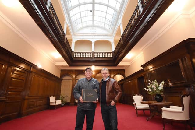 Dave Allen with Bill Bonnamy, 70, who has flown 4,000 miles to come to the town as he strives to find out a lot more about his father’s old division, the crack 82nd Airborne. They are pictured inside Park House. PICTURE: ANDREW CARPENTER
PICTURE: ANDREW CARPENTER