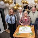 Medbourne Tennis Club is celebrating its 50th anniversary. From left long serving members,  Amanda Gilliam, Penny politico., Helen Roberts, Peter Stanier and Val Tyler. PICTURE: ANDREW CATPENTER