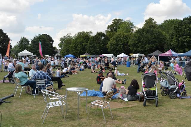 Busy scenes during the Food and Drink Festival at Welland Park during the Bank Hoilday weekend.