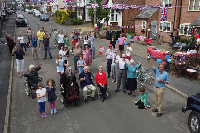 Wartnaby Street residents in Market Harborough during their Platinum Jubilee celebrations.