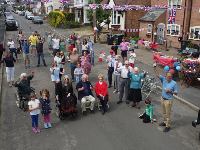 Wartnaby Street residents in Market Harborough during their Platinum Jubilee celebrations.