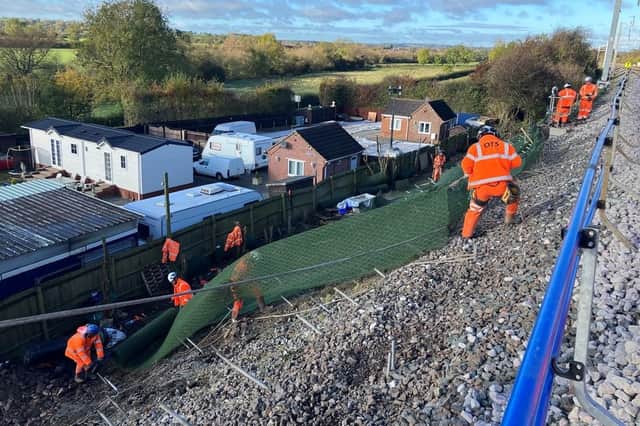 Work to stabilise part of the embankment on the Midland Main Line at Braybrooke is progressing well with engineers confident passenger services will be able to use the line on Thursday (November 9).