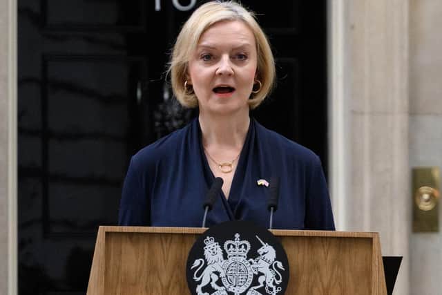 Liz Truss announces her resignation outside 10 Downing Street