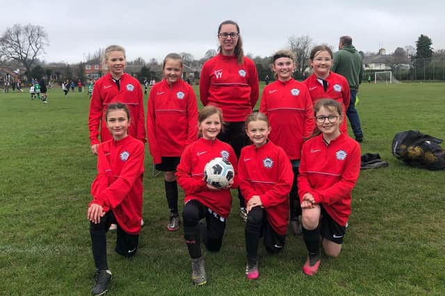 Vicky Yarnold pictured with the Borough Alliance Lionesses she had been coaching for the past six months. Picture courtesy of Borough Alliance FC