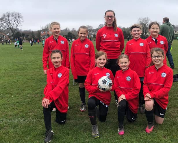 Vicky Yarnold pictured with the Borough Alliance Lionesses she had been coaching for the past six months. Picture courtesy of Borough Alliance FC