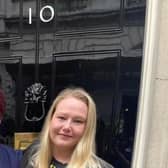 Anna Kennedy and Olivia Slatter outside Downing Street