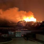 Up to 40 firefighters from all over the region raced to tackle a huge rural blaze on the western edge of Market Harborough late last night (Saturday).