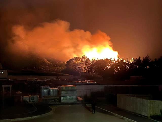 Up to 40 firefighters from all over the region raced to tackle a huge rural blaze on the western edge of Market Harborough late last night (Saturday).