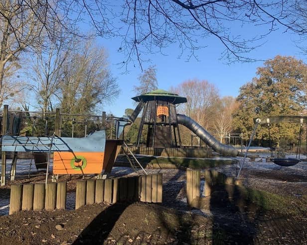 The play area remains closed due to waterlogging.