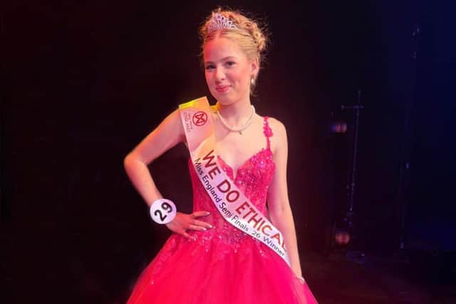 Pearl in her winning dress. Picture: Scarlet Sanders
