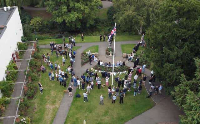 Over 200 people gathered in the Memorial Gardens to hear the proclamation read out on Sunday afternoon in Market Harborough.