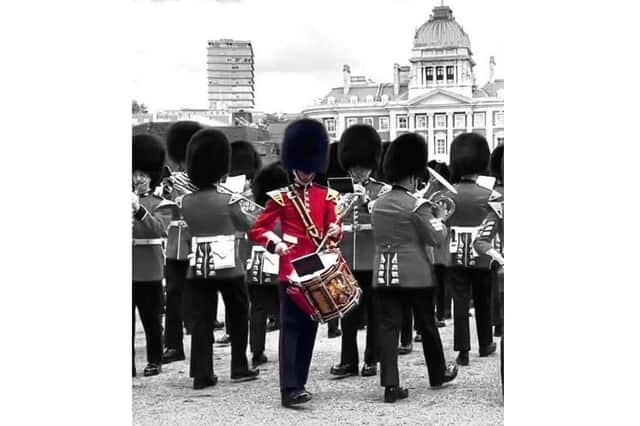 Joshua Gilding took part in the historic ceremony at London’s Horse Guards Parade after becoming one of the select few to join the Army’s world-famous Grenadier Guards Band.