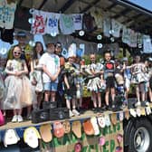 Meadowdale Primary School won the green float competition with their theme highlighting the impact of fast fashion. 
PICTURE: ANDREW CARPENTER