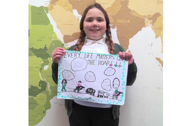 Arty Arwen from Meadowsale Primary School with her winning design.