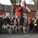 The Fernie Hunt during the Boxing Day meet on the Green in Great Bowden.