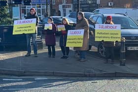 Protestors in Lutterworth