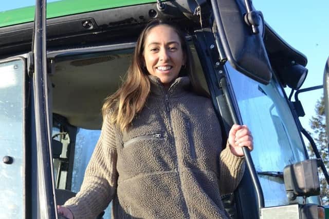 Ellie Uppal at the farm