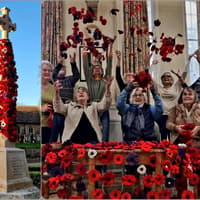 Medbourne villagers knit 5,000 poppies for special Remembrance display