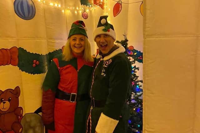 Mrs Claus and one of her elves at a previous event