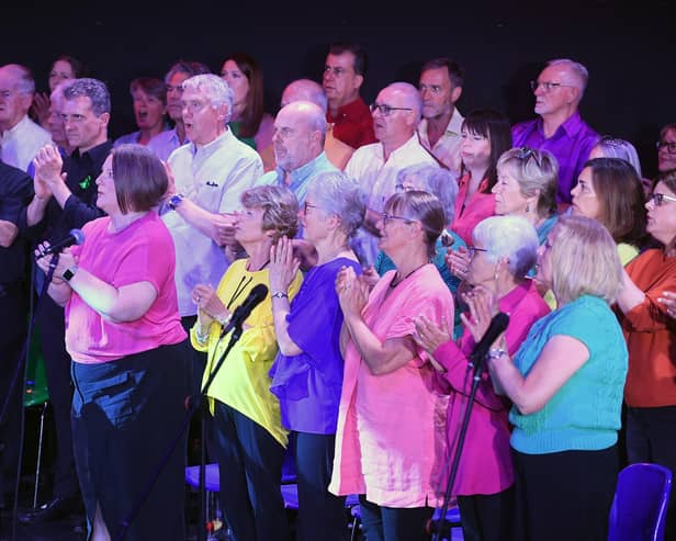 The Great Bowden Recital Trust adult choir during their performance at Welland Park Academy on Saturday evening
