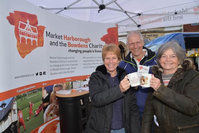 Market Harborough and the Bowdens Charity Wendy Hempson, John Feavyour and Linda Kvatch. Picture Andrew Carpenter