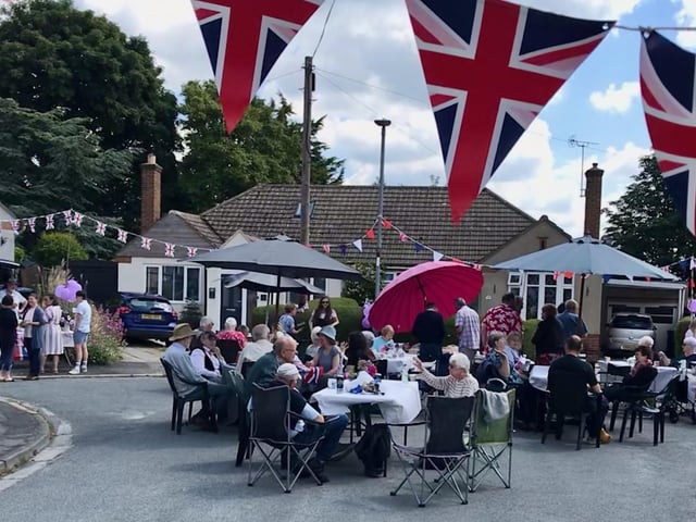 Residents in Park Drive enjoy their own street party