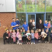 The children and team at Kiddi Caru Day Nursery &amp; Preschool in Market Harborough celebrating their ‘