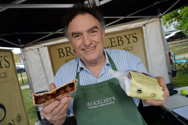 Paul Morris of Brockleys pies during the Food and Drink Festival at Welland Park during the Bank Holiday weekend.