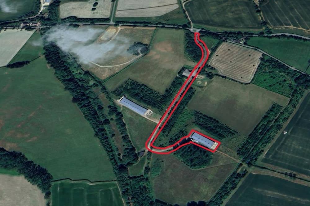 The development area on land south of Launde Road, Tilton On The Hill Image: Google Earth