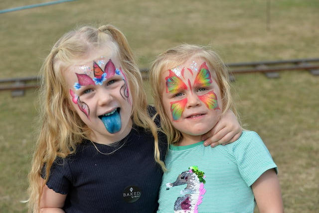 Painted faces...Esmee 5 and Rosie Addison 3.
PICTURE: ANDREW CARPENTER