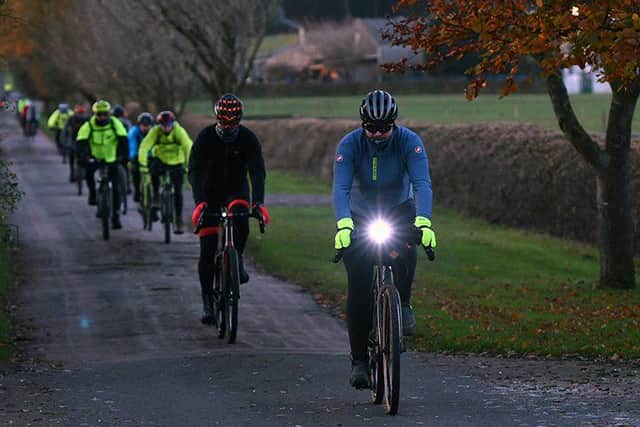 Cyclists make their way from Marston Lodge at the Festival of Cycling